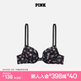 维多利亚的秘密（Victoria's Secret）PINK 夏季圆盘胸内衣1690性感光面无痕舒适聚拢3/4罩杯外扩文胸 5OKW黑色/花朵印花 11201690 75B （34B）