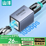 山泽网线转接头对接头 铝合金万兆屏蔽网络延长器 RJ45网线直通头水晶头网络模块5/6/7类网线通用 单个