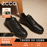 爱步（ECCO）商务休闲鞋 男士休闲皮鞋男鞋牛皮休闲运动鞋子正装鞋 雅仕207124 黑色20712401001 40