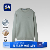 海澜之家（HLA）毛衣男保暖长袖针织衫男圆领套头打底衫男内搭多色可选舒适毛衫男 浅绿92-抗菌/针织面料 L /175/92A