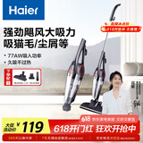 海尔（haier）吸尘器礼物送礼家用车载两用有线手持推杆大功率大吸力 轻量车辆清洁 宠物毛发清洁 ZL605C