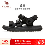 骆驼（CAMEL）魔术贴撞色沙滩凉鞋男运动休闲鞋子 K13M16L2001 黑色 42