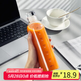 拜杰高硼硅玻璃刻度杯刻度水杯冷泡杯果汁杯透明杯子刻度玻璃杯500ML