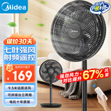 美的（Midea）电风扇 家用立式七叶摇头落地扇遥控定时大风力电扇宿舍卧室轻音节能桌面小风扇 SAH30ADR