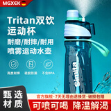 MGXEK德国喷雾运动水杯儿童学生喷水杯子夏季运动户外保冷降温补水 蓝色喷雾杯  【送制冰盒】 1个 650ml