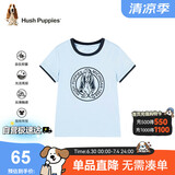 暇步士（Hush Puppies）童装儿童25夏季圆领短袖T恤男女童款短袖 冰晶蓝 150cm
