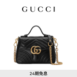 GUCCI古驰GG Marmont系列小号手提包 黑色 均码