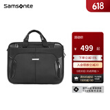新秀丽（Samsonite）男士商务公文包 大容量通勤笔记本电脑手提包 生日送礼 BP0 黑色 男士公文包15.6英寸