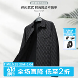 利郎轻时尚男装【磐石满印】新款夹克男满印翻领休闲外套 升级款(A4QJK007) 4XL (190)