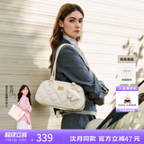 NUCELLE纽芝兰【沈月同款】法棍包包女2025新款波士顿通勤包保龄球单肩枕头女包 奶油白 时尚高端品牌送女友