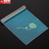 正扬养壶茶巾茶布吸水五福印花方形细纤维布茶盘配件茶具专用毛巾抹布 吸水茶巾(国潮风)-听禅