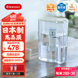 可菱水（CLEANSUI） 过滤净水器家用滤水壶直饮自来水过滤器露营无手柄大容量日本原装进口三菱净水壶套装CP405/CP407 【3.0L总容量】1壶2芯旗舰款