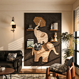 洞洞板置物架收纳墙面装饰吉祥实木定制玄关造型墙入户展示架进门 定制【0.1平方价格】联系客服