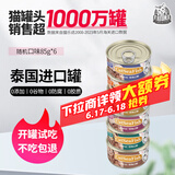 猫乐适乐味多泰国进口猫罐头宠物猫粮成猫幼猫猫咪湿粮猫零食 随机口味85g*6罐