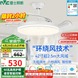 雷士（NVC）LED照明风扇灯智控吊扇灯无极客厅三防白满天星1级能效42寸60瓦