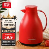 富光保温水壶大容量玻璃内胆暖壶开水壶保温咖啡壶瓶暖热水壶家居馆 红色1500ml