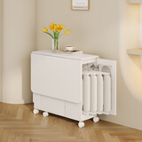 SOFSYS折叠餐桌家用小户型简易收纳可伸缩多功能客厅移动饭桌奶油风桌椅 【时尚收纳】1.2米（一桌4椅）