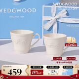 WEDGWOOD威基伍德 欢愉假日象牙白陶瓷马克情侣对杯 2个 送礼礼物