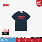 Levi's李维斯情侣美式宽松印花时尚简约舒适潮流纯棉圆领短袖T恤 藏青色 002A0-0002 XL