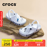 crocs卡骆驰洞洞鞋贝雅卡骆班轻便耐磨一脚蹬休闲鞋|205089 白/深蓝-126 36 /37(220mm)