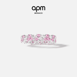 APM Monaco新品玫瑰粉色麦穗女生戒指时尚925银饰送女友送闺蜜情侣对戒礼物 玫瑰水滴戒指 56(满额享E卡)