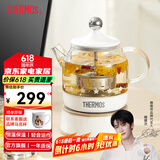 膳魔师（THERMOS） 迷你养生壶办公室煮茶器电水壶恒温电热水壶玻璃花茶壶养生杯 礼物 EHA-1602E -G 0.55L