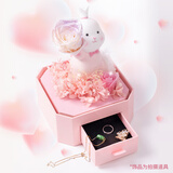 依雯然（Ivenran）生日礼物女永生花束玫瑰兔子玩偶伴手礼盒摆件高级感精致小众实用