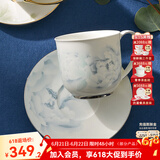 华光骨瓷水杯茶杯带盖 茶杯套装高档伴手礼 办公杯会议杯 富贵花开 乾坤盖杯（灰牡丹+白金）