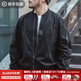 马登工装 美式空中MA1飞行员夹克军事风短款外套复古棒球服男潮春上衣 黑色 XL
