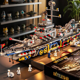 搭一手航空母舰积木玩具儿童拼装军舰军事模型男孩生日礼物6-8-12岁