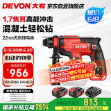 大有20V无刷充电电锤两用锂电锤冲击钻工业级电锤DRH双电5.0标充