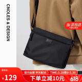 蔻一（Cnoles）男士单肩包斜挎男包横款背包休闲百搭轻便牛津帆布11英寸ipad大容量包包生日礼物送爸爸男朋友老公实用 黑色