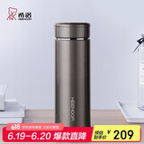 希诺保温杯男304不锈钢水杯大容量车载过滤茶杯子XN-7602灰色 550mL