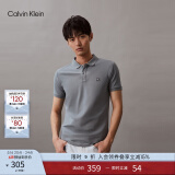 Calvin Klein【液氨棉】Jeans夏季男士简约ck刺绣方标修身短袖POLO衫J324246 PN6-灰绿色 L