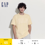Gap男女装夏季纯棉字母logo短袖T恤宽松百搭上衣A00818 黄色 175/96A(L) 亚洲尺码