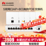 华为全屋WiFi6套装无线千兆路由器无缝漫游5双网口86AP面板+8口满供路由交换一体机IPTV双频3000M