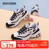 斯凯奇女款D'lites绑带时尚复古熊猫休闲鞋13148 白色/黑色/WBK 37