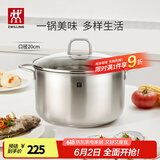 双立人（ZWILLING）汤锅不锈钢深烧锅大容量煲汤炖肉锅煮汤锅炖锅煮粥煮面锅NovaPlus 深烧锅 20cm