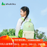 SHUKIKU儿童书包1-3年级小学生书包超轻防泼水透气背包绿豆薄荷M+码