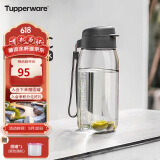 特百惠（Tupperware）乐趣550ML塑料杯夏季男女学生便携运动水杯子大容量双饮口 都市灰
