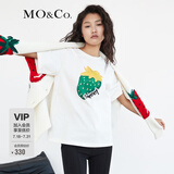 MO&Co.春夏季刺绣字母彩绘草莓印花短袖纯棉T恤圆领上衣摩安珂 日落白色-第2批 S 160