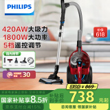 飞利浦（PHILIPS）卧式吸尘器家用清洁机强劲大功率大吸力吸灰吸尘吸螨虫除螨宠物家庭适用FC9735/81
