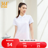 361度运动翻领t恤2025年春夏季新款常规休闲上衣透气短袖情侣POLO衫 【女款】本白 4XL
