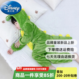 迪士尼（Disney）婴儿童连体睡衣男童春秋法兰绒恐龙家居服女童冬季可爱珊瑚绒睡袋 浅绿色 110