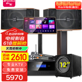山水（SANSUI） FK-101专业10喇叭家用商用家庭美声k歌音响套装点歌机大功率卡拉OK音箱功放一体机影院 FK101卡包箱+功放+双话筒+点歌机+低音炮