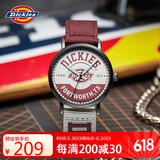 Dickies手表中性男表女表运动石英表尼龙带浅红色送男友礼物CL-274V4-84