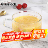 Glasslock玻璃杯耐热钢化玻璃可微波炉加热早餐杯刻度杯450ml兔子GL3195