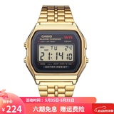 卡西欧（CASIO）手表 经典方块小金表时尚ins复古男表女表情侣表夜光电子表 A159WGEA-1D 33mm表盘男款
