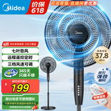 美的（Midea）电风扇落地扇家用风扇 7叶大风量电扇宿舍轻音低噪立式办公桌循环风扇两用遥控节能台扇 国家补贴 【35cm大扇叶|遥控定时】SAF35ER
