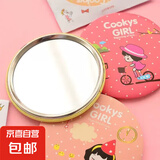 美容器LED化妆镜台式镜子智能 带灯卧室桌台面美容补光三八节礼物送女友 小镜子（无灯）-图案随机发7cm